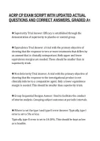 ACRP CP EXAM SCRIPT WITH UPDATED ACTUAL&NewLine;QUESTIONS AND CORRECT ANSWERS&comma; GRADED A&plus;