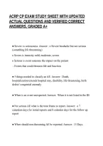 ACRP CP EXAM STUDY SHEET WITH UPDATED&NewLine;ACTUAL QUESTIONS AND VERIFIED CORRECT&NewLine;ANSWERS&comma; GRADED A&plus;