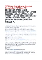 VATI Green Light Comprehensive forms A&comma;B&comma;C &sol; VIRTUAL ATI PREDICTOR GREEN LIGHT COMPREHESIVE PREDICTOR LATEST 2025&sol;2026 ACTUAL EXAM ALL 180 QUESTIONS AND CORRECT DETAILED ANSWERS WITH RATIONALES &lpar;VERIFIED ANSWERS&rpar; &vert;ALREADY GRADED A&plus;
