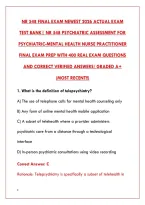 NR 548 PSYCHIATRIC ASSESSMENT FOR PSYCHIATRIC-MENTAL HEALTH NURSE PRACTITIONER FINAL EXAM QUESTIONS AND CORRECT ANSWERS PLUS RATIONALES&vert; INSTANT DOWNLOAD