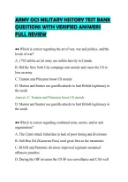 ARMY OCS MILITARY HISTORY TEST BANK&NewLine;QUESTIONS WITH VERIFIED ANSWERS&NewLine;FULL REVIEW