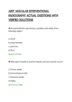 ARRT VASCULAR INTERVENTIONAL&NewLine;RADIOGRAPHY ACTUAL QUESTIONS WITH&NewLine;VERIFIED SOLUTIONS