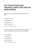ARRT VASCULAR INTERVENTIONAL RADIOGRAPHY COMPLETE STUDY GUIDE WITH SOLVED QUESTIONS