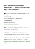 ARRT VASCULAR INTERVENTIONAL&NewLine;RADIOGRAPHY COMPREHENSIVE QUESTIONS&NewLine;AND CORRECT ANSWERS