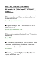 ARRT VASCULAR INTERVENTIONAL&NewLine;RADIOGRAPHY FULLY SOLVED TEST PAPER&NewLine;GRADED A&plus;