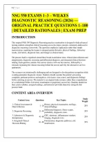 NSG 550 EXAMS 1&ndash;3 &ndash; WILKES &NewLine;DIAGNOSTIC REASONING &lpar;2026&rpar; &mdash; ORIGINAL PRACTICE QUESTIONS 1&ndash;100 &NewLine;&vert; DETAILED RATIONALES &vert; EXAM PREP &NewLine;