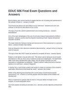 EDUC 606 Final Exam Questions and Answers revised