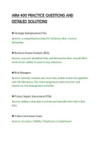 ARM 400 PRACTICE QUESTIONS AND&NewLine;DETAILED SOLUTIONS
