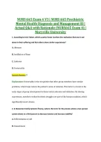 NURS 665 Exam 4 V3 &vert; NURS 665 Psychiatric &NewLine;Mental Health Diagnosis and Management III &vert; &NewLine;Actual Q&A with Rationale &lpar;NURS665 Exam 4&rpar; &vert; &NewLine;Maryville University 