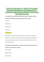 NURS 665 Final Exam V1 &vert; NURS 665 Psychiatric &NewLine;Mental Health Diagnosis and Management III &vert; &NewLine;Actual Q&A with Rationale &lpar;NURS665 Final Exam&rpar; &vert; &NewLine;Maryville University 