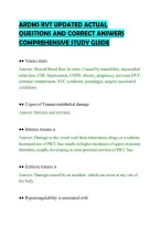 ARDMS RVT UPDATED ACTUAL&NewLine;QUESTIONS AND CORRECT ANSWERS&NewLine;COMPREHENSIVE STUDY GUIDE&NewLine;
