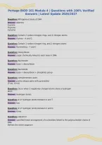 Portage BIOD 101 Module 4 &vert; Questions with 100&percnt; Verified&NewLine;Answers &vert; Latest Update 2026&sol;2027