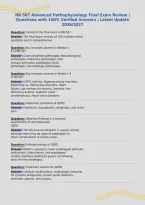 NR 507 Advanced Pathophysiology Final Exam Review &vert;&NewLine;Questions with 100&percnt; Verified Answers &vert; Latest Update&NewLine;2026&sol;2027&NewLine;