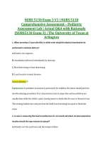 NURS 5130 Exam 3 V1 &vert; NURS 5130 &NewLine;Comprehensive Assessment &ndash; Pediatric &NewLine;Assessment Lab &vert; Actual Q&A with Rationale &NewLine;&lpar;NURS5130 Exam 3&rpar; &vert; The University of Texas at &NewLine;Arlington