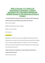 NURS 5130 Exam 3 V2 &vert; NURS 5130 &NewLine;Comprehensive Assessment &ndash; Pediatric &NewLine;Assessment Lab &vert; Actual Q&A with Rationale &NewLine;&lpar;NURS5130 Exam 3&rpar; &vert; The University of Texas at &NewLine;Arlington
