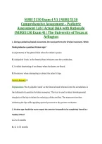NURS 5130 Exam 4 V1 &vert; NURS 5130 &NewLine;Comprehensive Assessment &ndash; Pediatric &NewLine;Assessment Lab &vert; Actual Q&A with Rationale &NewLine;&lpar;NURS5130 Exam 4&rpar; &vert; The University of Texas at &NewLine;Arlington