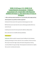 NURS 5130 Exam 1 V2 &vert; NURS 5130 &NewLine;Comprehensive Assessment &ndash; Pediatric &NewLine;Assessment Lab &vert; Actual Q&A with Rationale &NewLine;&lpar;NURS5130 Exam 1&rpar; &vert; The University of Texas at &NewLine;Arlington 