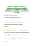 NURS 5130 Exam 1 V3 &vert; NURS 5130 &NewLine;Comprehensive Assessment &ndash; Pediatric &NewLine;Assessment Lab &vert; Actual Q&A with Rationale &NewLine;&lpar;NURS5130 Exam 1&rpar; &vert; The University of Texas at &NewLine;Arlington