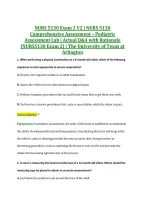 NURS 5130 Exam 2 V2 &vert; NURS 5130 &NewLine;Comprehensive Assessment &ndash; Pediatric &NewLine;Assessment Lab &vert; Actual Q&A with Rationale &NewLine;&lpar;NURS5130 Exam 2&rpar; &vert; The University of Texas at &NewLine;Arlington 