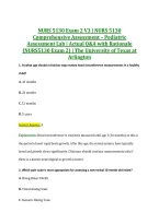NURS 5130 Exam 2 V3 &vert; NURS 5130 &NewLine;Comprehensive Assessment &ndash; Pediatric &NewLine;Assessment Lab &vert; Actual Q&A with Rationale &NewLine;&lpar;NURS5130 Exam 2&rpar; &vert; The University of Texas at &NewLine;Arlington