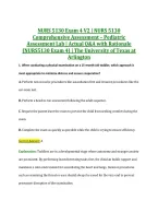 NURS 5130 Exam 4 V2 &vert; NURS 5130 &NewLine;Comprehensive Assessment &ndash; Pediatric &NewLine;Assessment Lab &vert; Actual Q&A with Rationale &NewLine;&lpar;NURS5130 Exam 4&rpar; &vert; The University of Texas at &NewLine;Arlington 