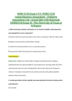 NURS 5130 Exam 4 V3 &vert; NURS 5130 &NewLine;Comprehensive Assessment &ndash; Pediatric &NewLine;Assessment Lab &vert; Actual Q&A with Rationale &NewLine;&lpar;NURS5130 Exam 4&rpar; &vert; The University of Texas at &NewLine;Arlington