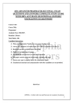 6521 ADVANCED PHARMACOLOGY FINAL &vert; EXAM QUESTIONS AND ANSWERS&vert; COMPLETE STUDY GUIDE WITH 100&percnt; ACCURATE QUESTIONS & ANSWERS&excl; EXCELLENCE GUARANTEED&excl;