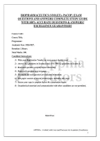 BIOPHARMACEUTICS &lpar;VIOLET&rpar;- PACOP &vert; EXAM QUESTIONS AND ANSWERS&vert; COMPLETE STUDY GUIDE WITH 100&percnt; ACCURATE QUESTIONS & ANSWERS&excl; EXCELLENCE GUARANTEED&excl;