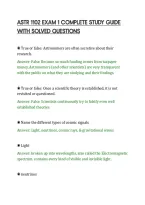 ASTR 1102 EXAM 1 COMPLETE STUDY GUIDE&NewLine;WITH SOLVED QUESTIONS&NewLine;