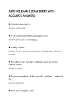 ASTR 1102 EXAM 1 EXAM SCRIPT WITH&NewLine;ACCURATE ANSWERS