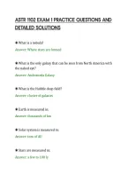 ASTR 1102 EXAM 1 PRACTICE QUESTIONS AND&NewLine;DETAILED SOLUTIONS