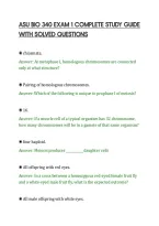 ASU BIO 340 EXAM 1 COMPLETE STUDY GUIDE&NewLine;WITH SOLVED QUESTIONS