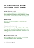 ASU BIO 340 EXAM 1 COMPREHENSIVE&NewLine;QUESTIONS AND CORRECT ANSWERS