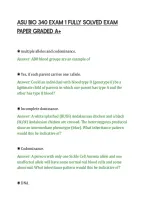 ASU BIO 340 EXAM 1 FULLY SOLVED EXAM&NewLine;PAPER GRADED A&plus;&NewLine;