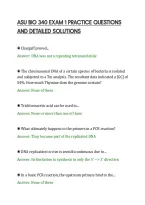 ASU BIO 340 EXAM 1 PRACTICE QUESTIONS&NewLine;AND DETAILED SOLUTIONS&NewLine;