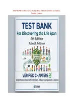 TEST BANK For Discovering the Life Span&comma; 6th Edition Robert S&period; Feldman&comma; Verified Complete Newest Version Guide A&plus;