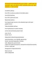 ADVANCED PSYCHOPHARMACOLOGY EXAM 1 QUESTIONS ALL ANSWERS 100&percnt; ACCURATE LATEST UPDATED 2026&sol;2027 BEST GRADED A&plus; FOR SUCCESS