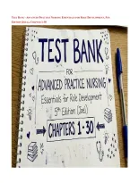 Test bank for Advanced Practice Nursing&colon; Essentials for Role Development 5th Edition by Lucille A&period; Joel &vert; 9781719642774 &vert; &vert; Chapter 1-30 &vert; Complete Questions And Answers A&plus;
