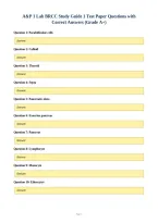 A&P 1 Lab BRCC Study Guide 1 Test Paper Questions with&NewLine;Correct Answers &lpar;Grade A&plus;&rpar;