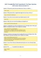 A&P 2 Straighterline Final Comprehensive Test Paper Questions&NewLine;with Correct Answers &lpar;Grade A&plus;&rpar;