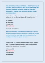 TMC NBRC EXAM ACTUAL EXAM 2026 &vert;&vert; MOST RECENT EXAM &NewLine;2026&vert;2027 ACTUAL COMPLETE REAL EXAM QUESTIONS AND &NewLine;CORRECT ANSWERS &lpar;VERIFIED ANSWERS&rpar; ALREADY &NewLine;GRADED A&plus; &vert; GUARANTEED SUCCESS&excl;&excl; NEWEST EXAM &vert; &NewLine;JUST RELEASED&excl;&excl;