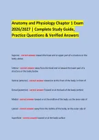  &NewLine;Anatomy and Physiology Chapter 1 Exam &NewLine;2026&sol;2027 &vert; Complete Study Guide&comma; &NewLine;Practice Questions & Verified Answers &NewLine;  &NewLine;
