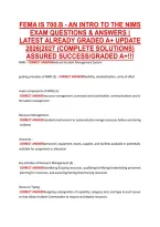 FEMA IS 700&period;B - AN INTRO TO THE NIMS &NewLine;EXAM QUESTIONS & ANSWERS &vert; &NewLine;LATEST ALREADY GRADED A&plus; UPDATE &NewLine;2026&vert;2027 &lpar;COMPLETE SOLUTIONS&rpar; &NewLine;ASSURED SUCCESS&sol;GRADED A&plus;&excl;&excl;&excl; 