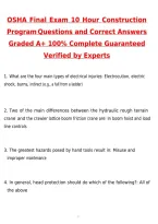 OSHA 10 Hour Construction Program Final Exam &lpar;Latest 2026 &sol; 2027 Update&rpar; Questions & Correct Answers &lpar;100&percnt; Correct Verified Answers&rpar; Already Graded A&plus;