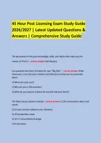 45 Hour Post Licensing Exam Study Guide 2026&sol;2027 &vert; Latest Updated Questions & Answers &vert; Comprehensive Study Guide 