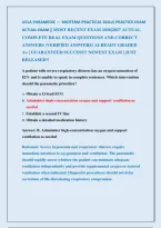 UCLA PARAMEDIC &mdash; MIDTERM PRACTICAL SKILLS PRACTICE EXAM &NewLine;ACTUAL EXAM &vert;&vert; MOST RECENT EXAM 2026&vert;2027 ACTUAL &NewLine;COMPLETE REAL EXAM QUESTIONS AND CORRECT &NewLine;ANSWERS &lpar;VERIFIED ANSWERS&rpar; ALREADY GRADED                    &NewLine;A&plus; &vert; GUARANTEED SUCCESS&excl;&excl; NEWEST EXAM &vert; 