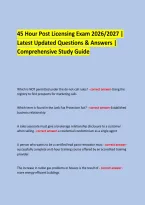  &NewLine;45 Hour Post Licensing Exam 2026&sol;2027 &vert; &NewLine;Latest Updated Questions & Answers &vert; Comprehensive Study Guide &NewLine;