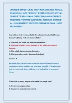 UNITIZED STRUCTURAL BODY REPAIR EXAM ACTUAL &NewLine;EXAM 2026 &vert;&vert; MOST RECENT EXAM 2026&vert;2027 ACTUAL &NewLine;COMPLETE REAL EXAM QUESTIONS AND CORRECT &NewLine;ANSWERS &lpar;VERIFIED ANSWERS&rpar; ALREADY GRADED &NewLine;A&plus; &vert; GUARANTEED SUCCESS&excl;&excl; NEWEST EXAM &vert; JUST &NewLine;RELEASED&excl;&excl;