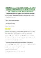 NURS 5432 Exam 1 V2 &vert; NURS 5432 Family I &lpar;FNP &NewLine;1&rpar; &vert; Actual Q&A with Rationale &lpar;NURS5432 Exam &NewLine;1&rpar; &vert; The University of Texas at Arlington 