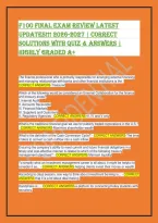 F100 Final Exam Review 2026 &vert; Questions & Verified Answers